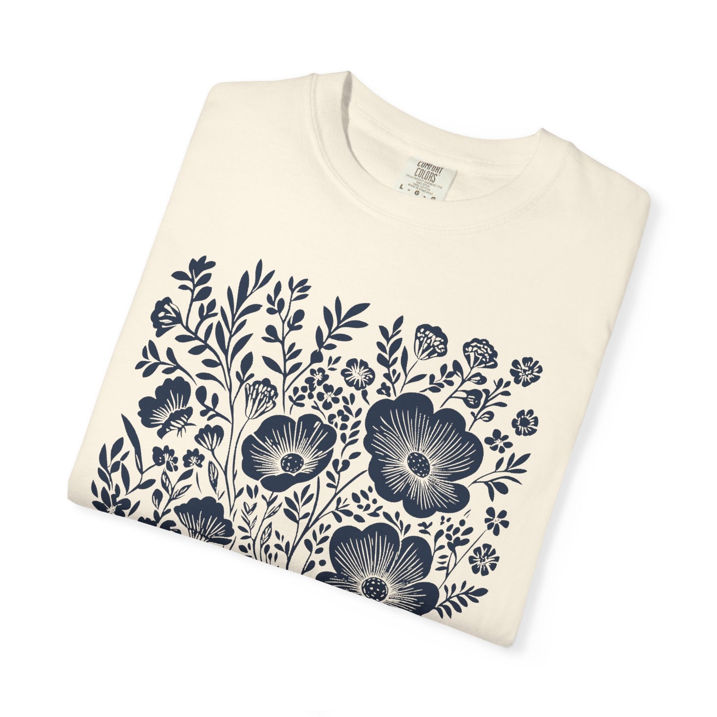 Faith Floral T-Shirt — "In the Waiting God Is Working" Inspirational Tee