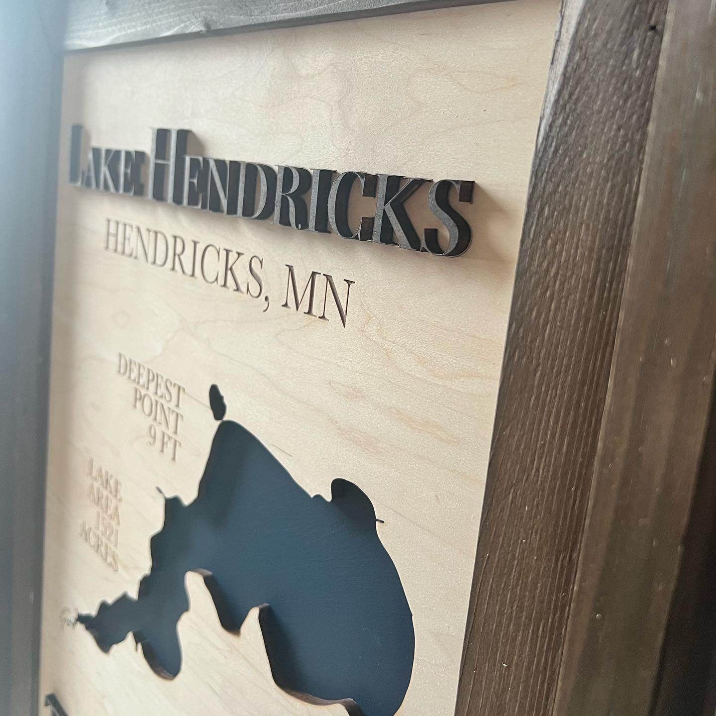 Framed Lake Map Sign