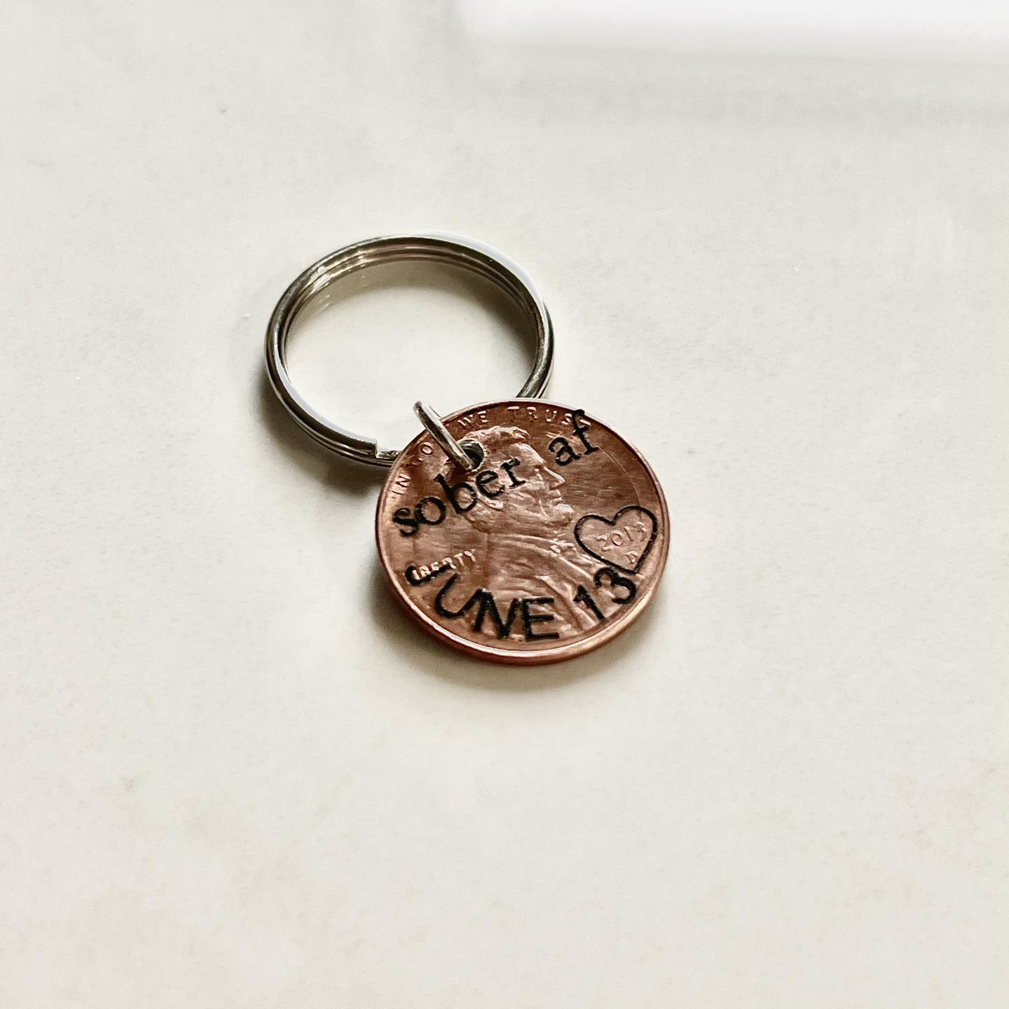 Sober AF Penny Keychain