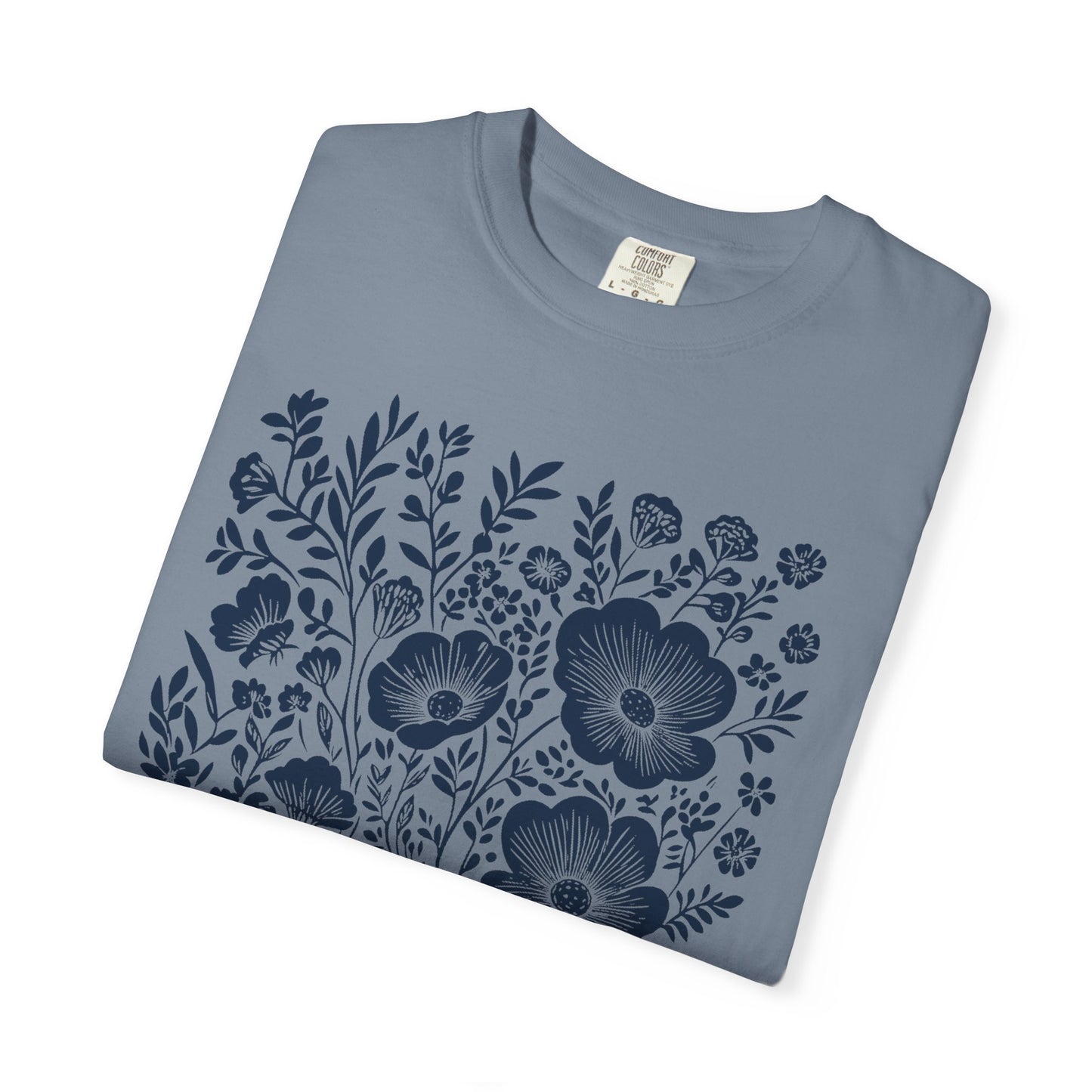 Faith Floral T-Shirt — "In the Waiting God Is Working" Inspirational Tee
