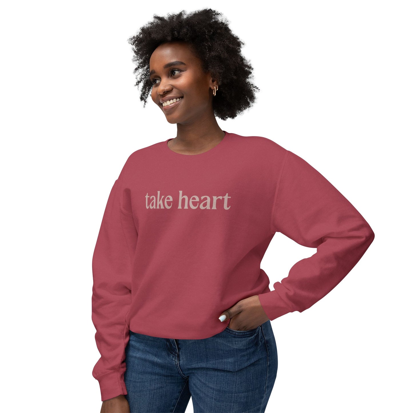 Take Heart - John 16:33 - Comfort Colors Crew Neck Sweatshirt