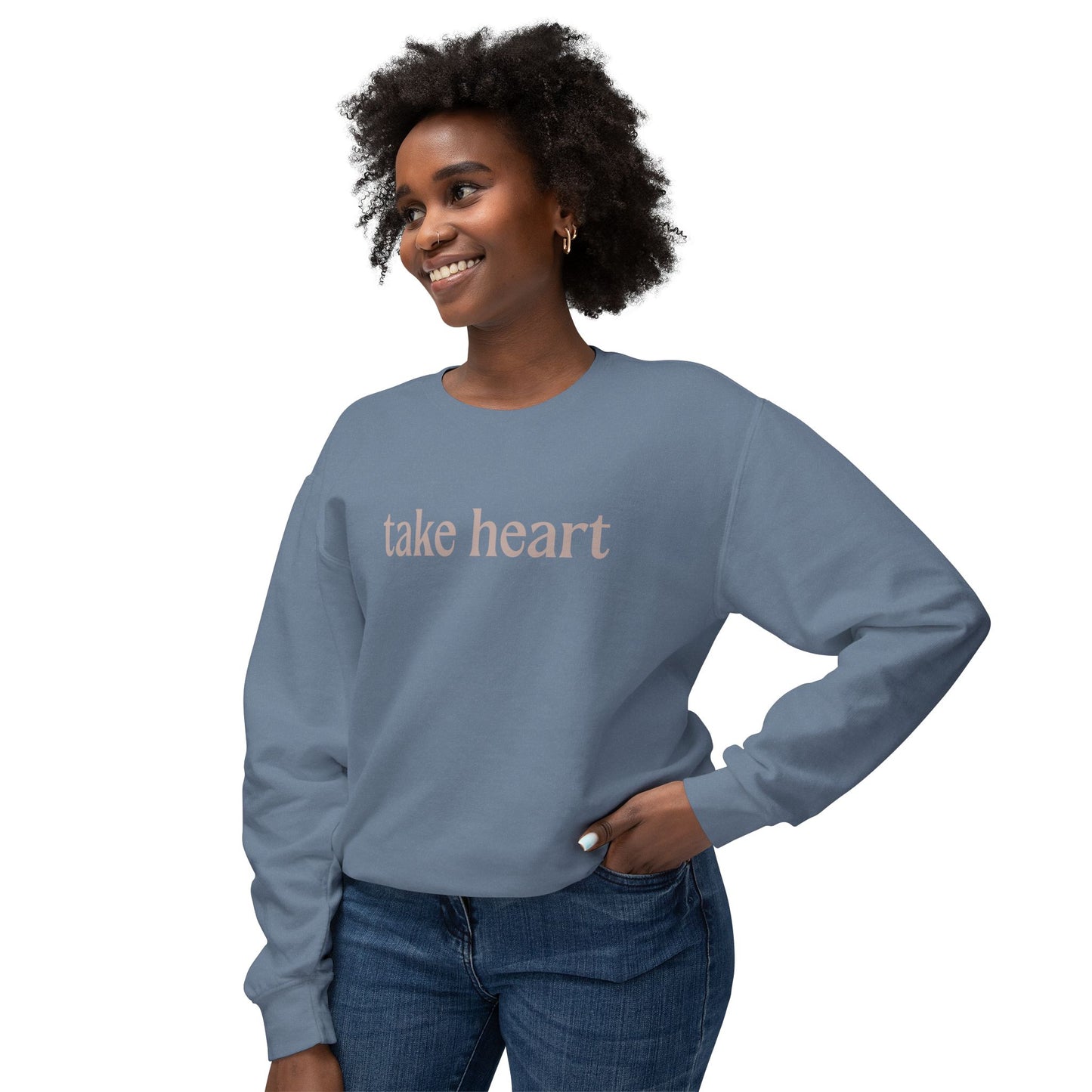 Take Heart - John 16:33 - Comfort Colors Crew Neck Sweatshirt