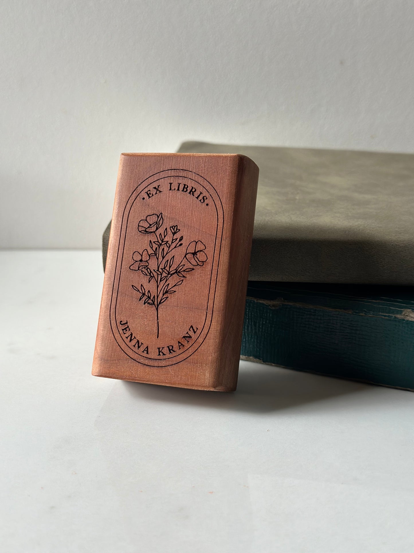 Ex Libris Floral Stamp (Book Stamp)